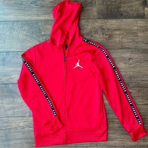 Jordan Jumpman Red Hooded Full Zip Up Jacket - Boys Size Large (12-13 yrs)